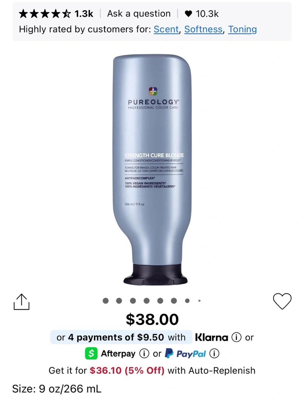 Pureology Strength Cure Blonde Purple Conditioner